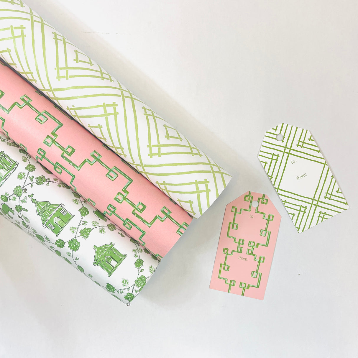 Pink and Green Perfection Gift Wrap Set