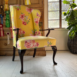 Vintage Swans Island Floral Wingback Chair