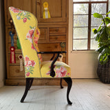 Vintage Swans Island Floral Wingback Chair