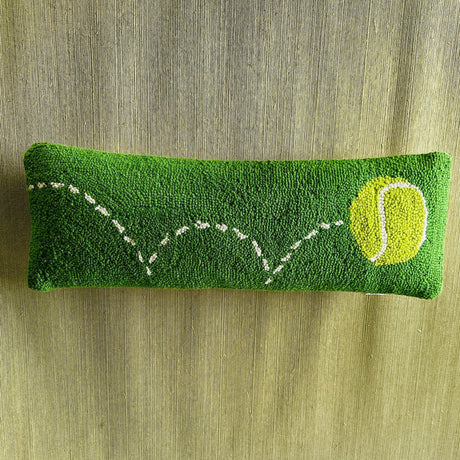 Tennis Ball Hooked Wool Lumbar Pillow