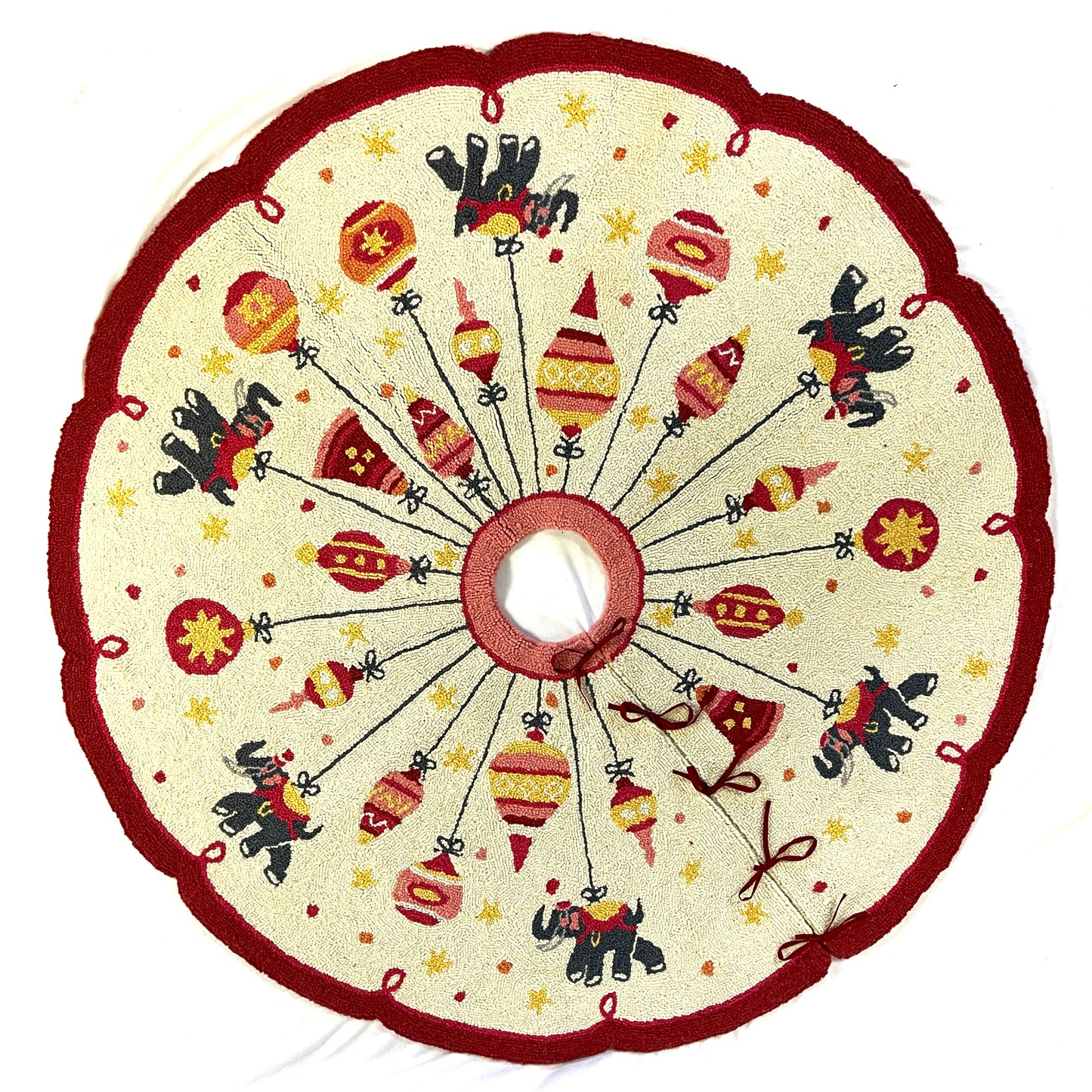 Hand-Hooked Madcap Cottage Wool Tree Skirt