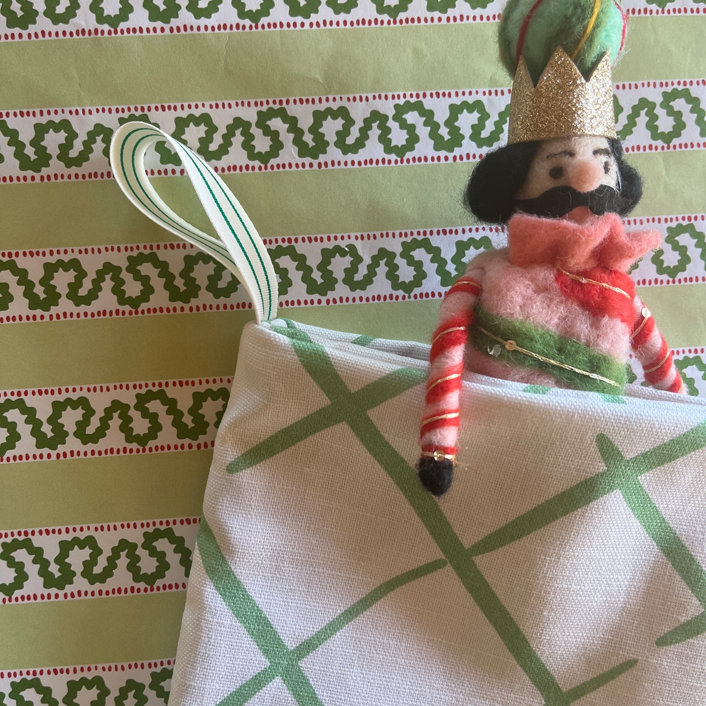 Readymade Green Old Peking Holiday Stocking