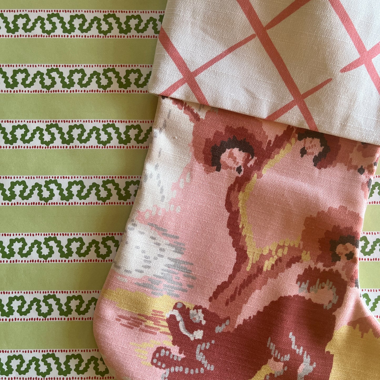 Readymade Pink Old Peking Holiday Stocking