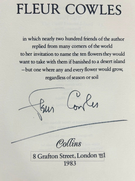 Signed Fleur Cowles Book, The Flower Game