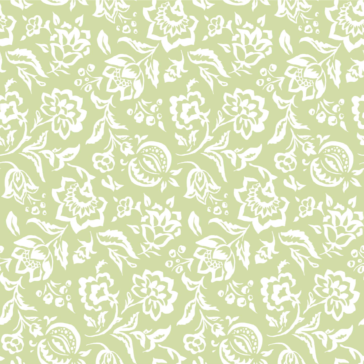 Hampton Court Meadow Green Outdoor Fabric Sample