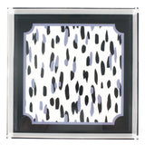 Club House Navy Blue Square Acrylic Tray, large. Club House is two shades of blue style brush strokes with a blue border.