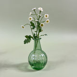 green blown glass bud vase