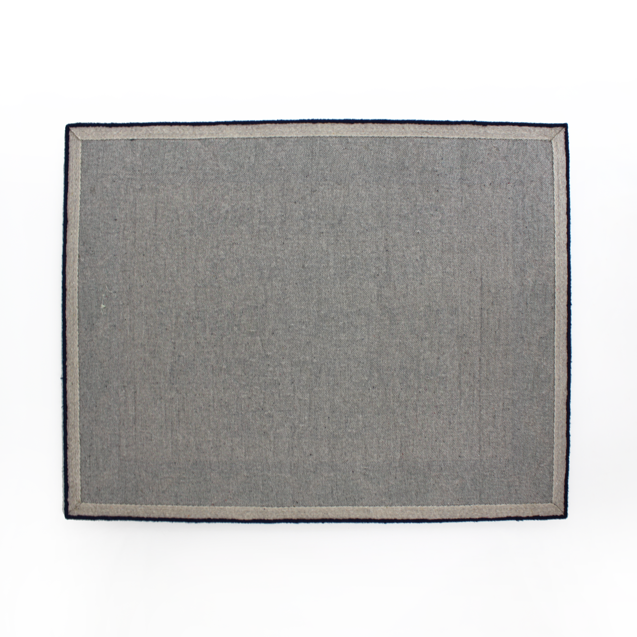 reverse of Dogs Don't Have to Go to College Navy/Green Hooked-Wool Rug