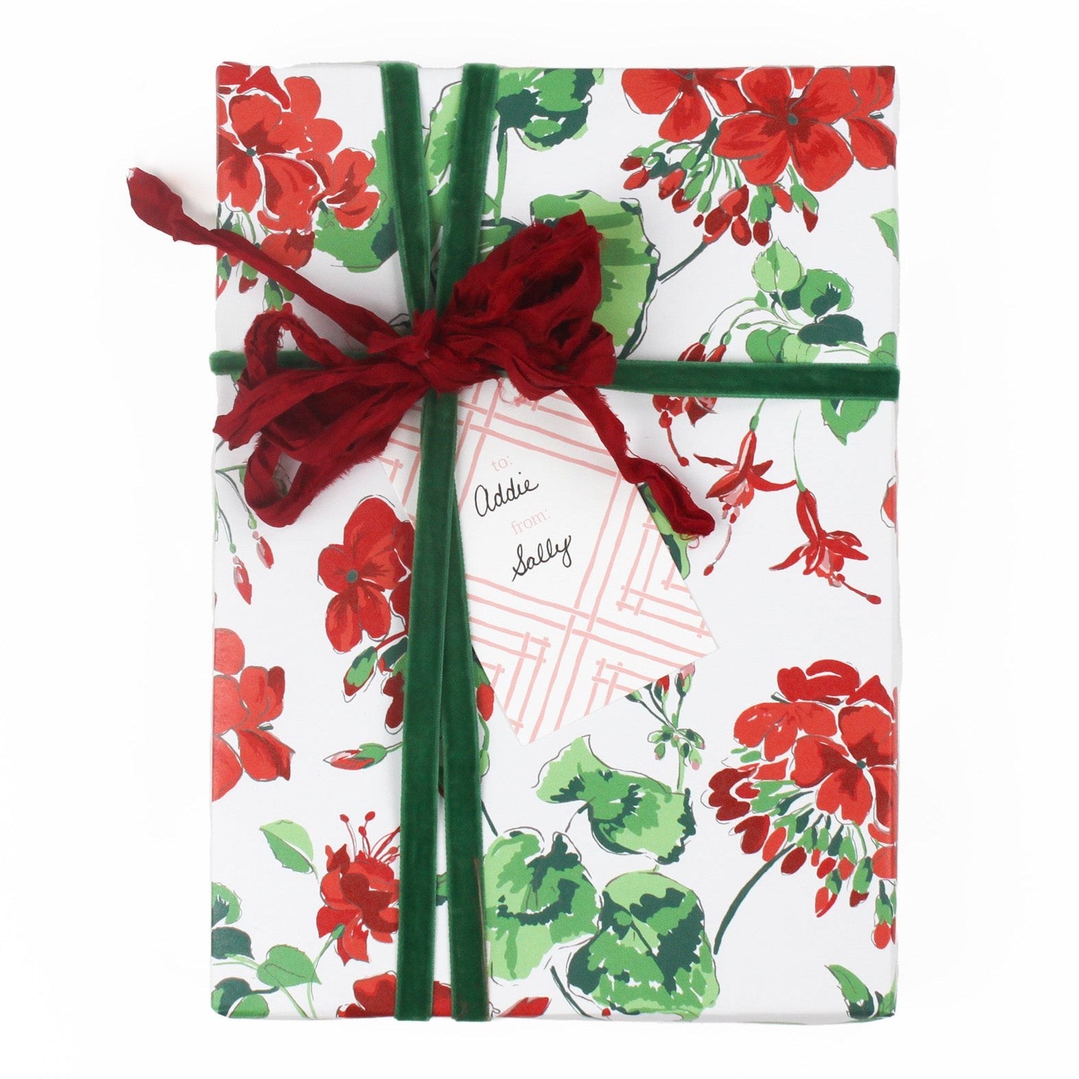 a island house reverse pink gift tag on a present