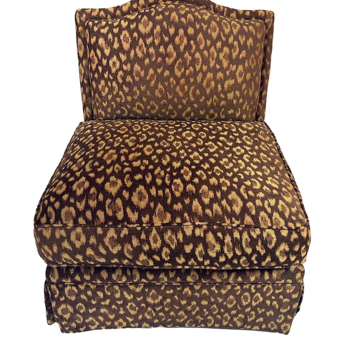 One vintage slipper chair in leopard print