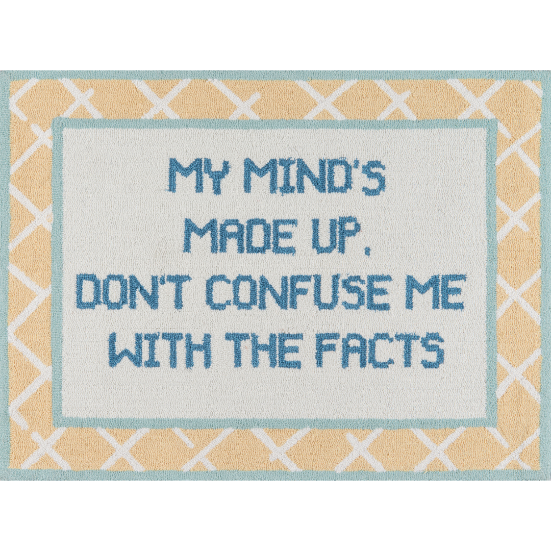 "My Mind's Made Up" Yellow/Blue Rug