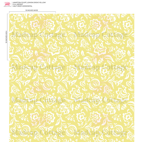 Hampton Court Lemon Grove Yellow Wallpaper Sample