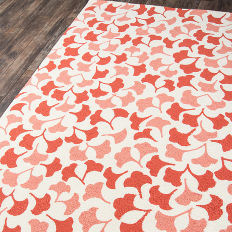 Red/Pink Forest Glade All-Weather Indoor/Outdoor Area Rug