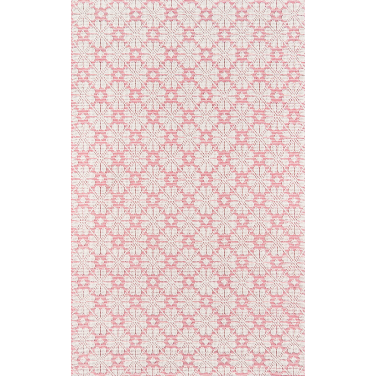 Pink Seville Indoor Cotton/ Wool High/ Low-Pile Area Rug