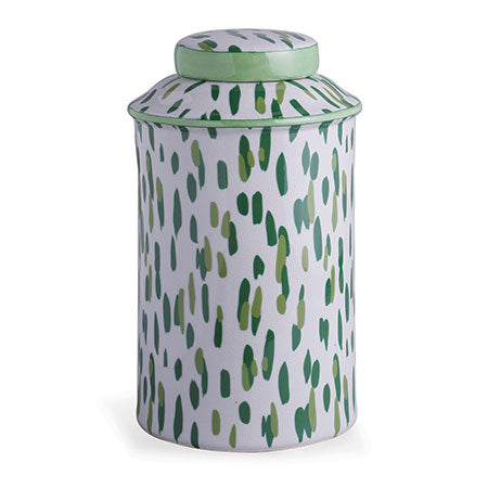 Club House Palm Green Porcelain Lidded Jar