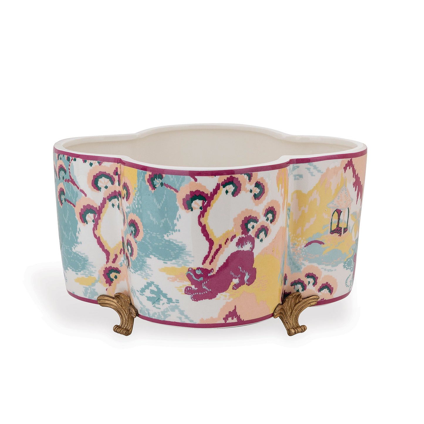 Old Peking Sangria Quatrefoil Planter