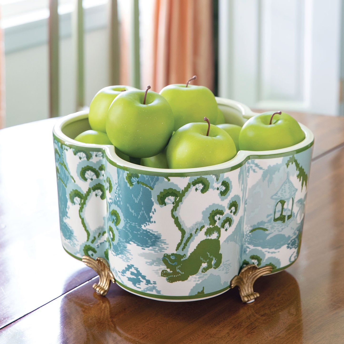Old Peking Celadon Quatrefoil Planter