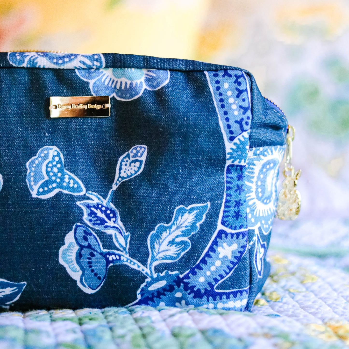 Marigold Large Cosmetic Bag in Temple Garden