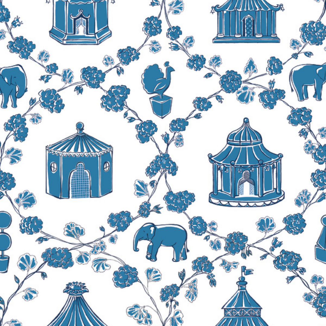 Into The Garden Ocean Blue Pre-Pasted Wallpaper