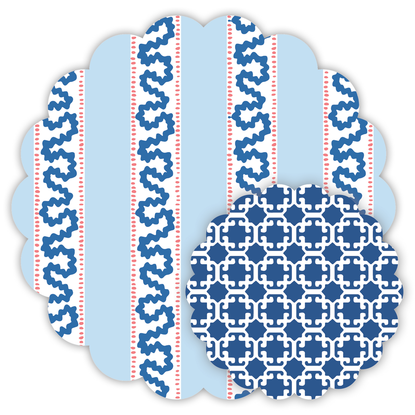 Doily Set-Navy Harbor Trail/Navy Monserrat Lattice