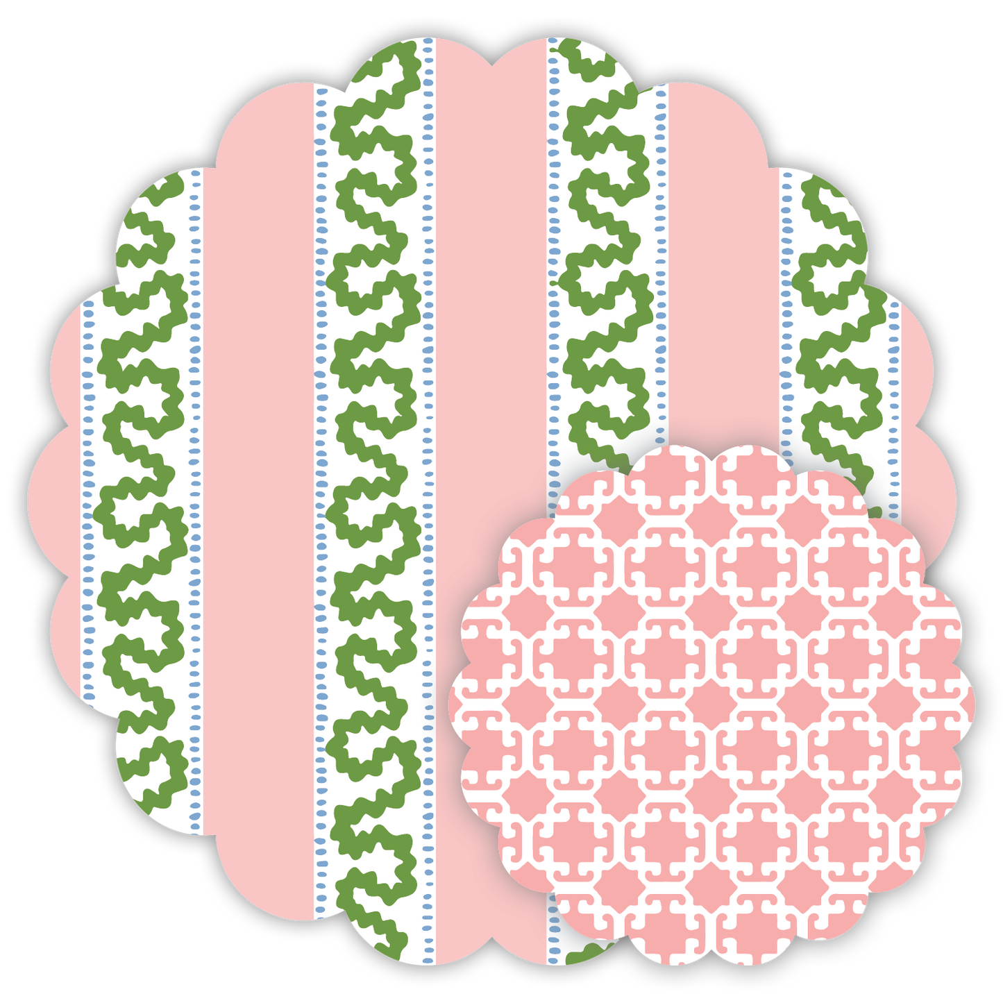 Doily Set-Pink Harbor Trail/Pink Monserrat Lattice