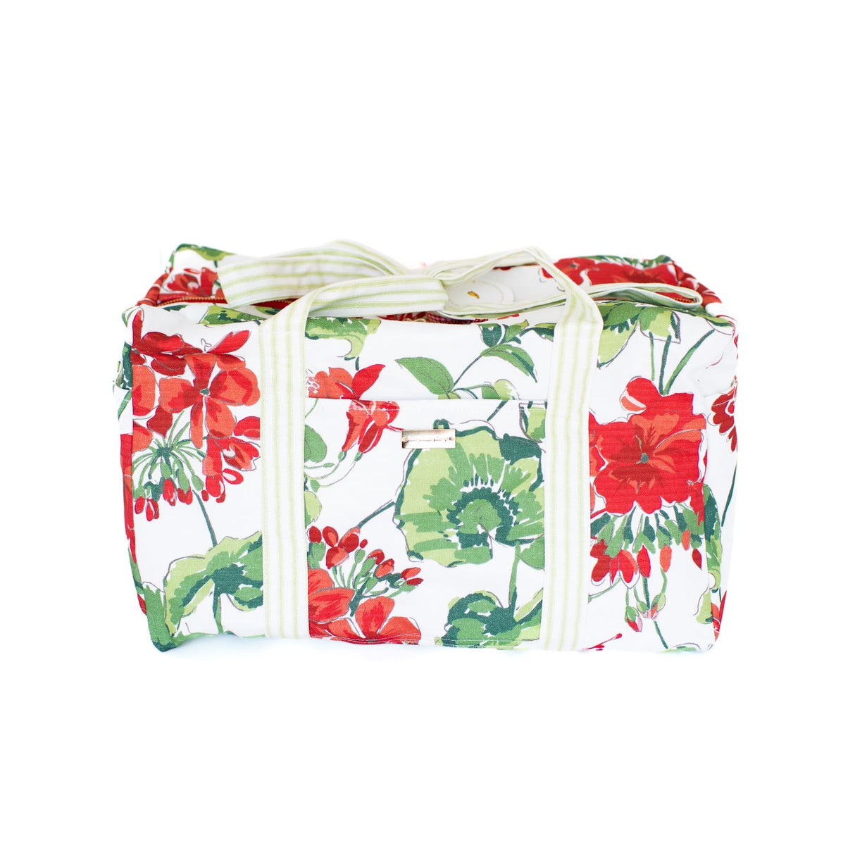 Small Duffle Bag in Cottage Grove Geranium Red