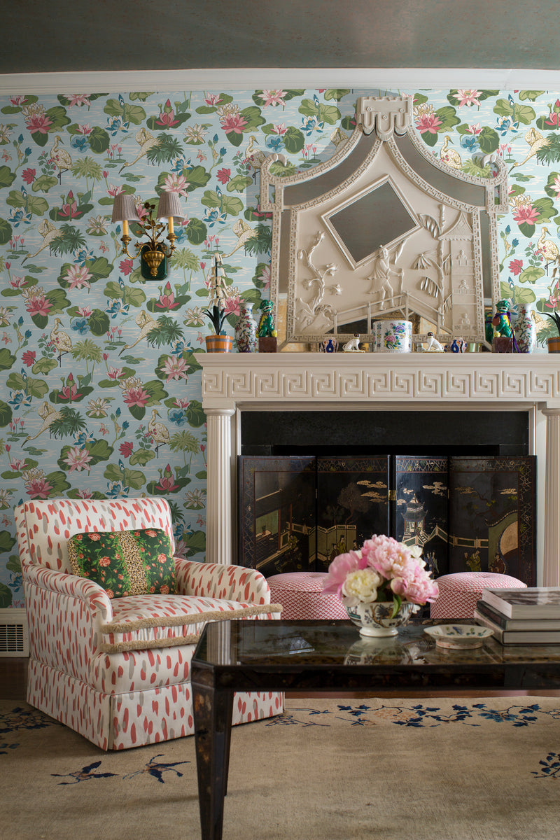 Meadow Club Sky Blue Pre-Pasted Wallpaper