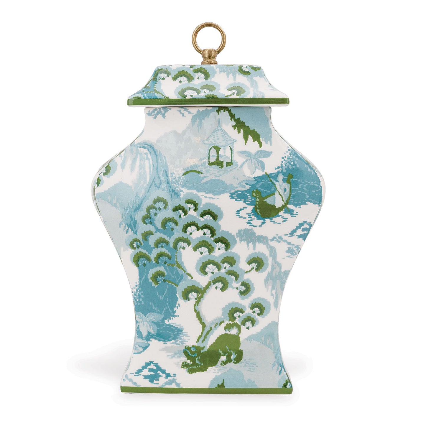 Old Peking Celadon Lidded Jar