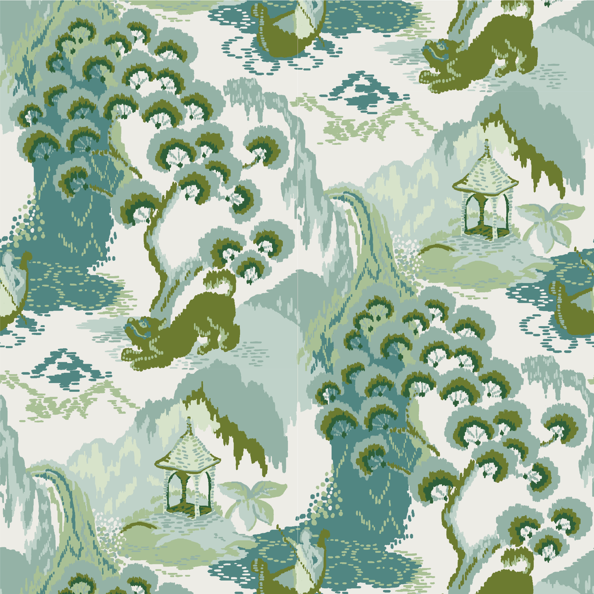 Old Peking Celadon Green Fabric Sample