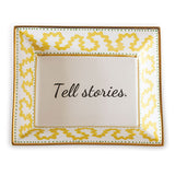 "Tell Stories" Yellow Porcelain Trinket Tray