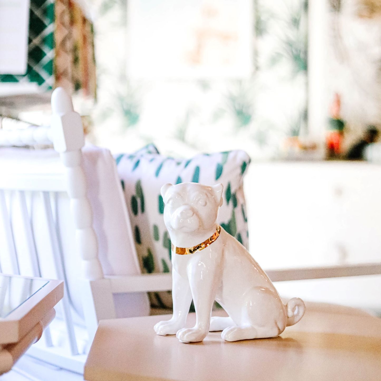Cream Cecil Pug Statuettes, Pair