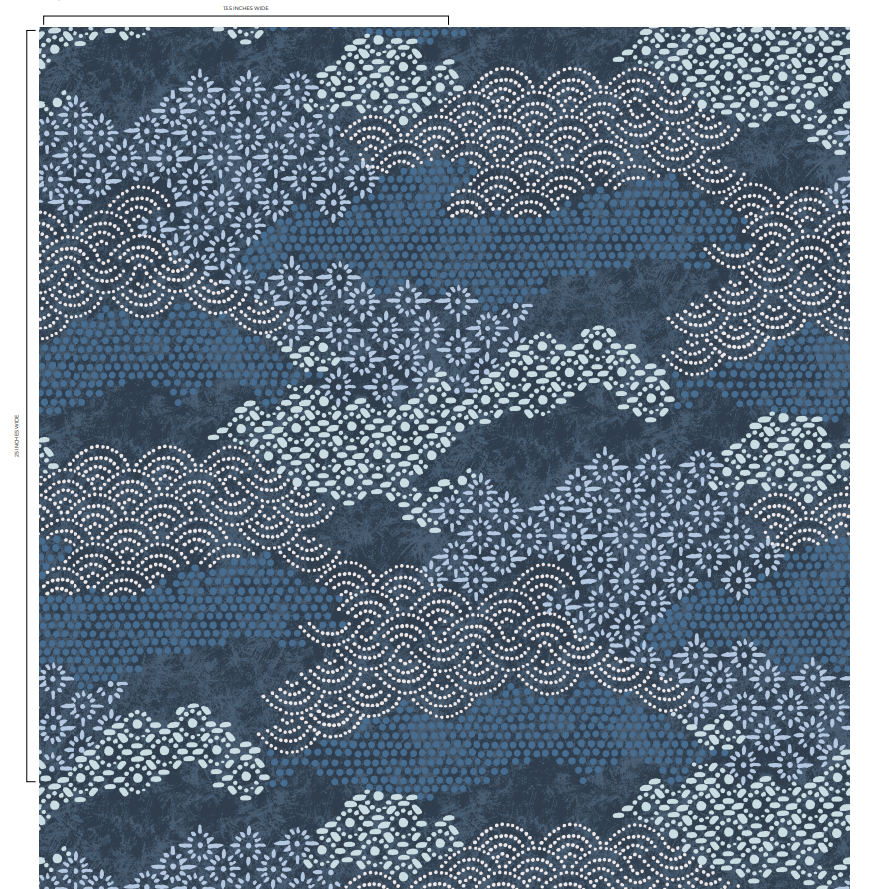 Shoal Bay Indigo Blue Wallpaper Sample