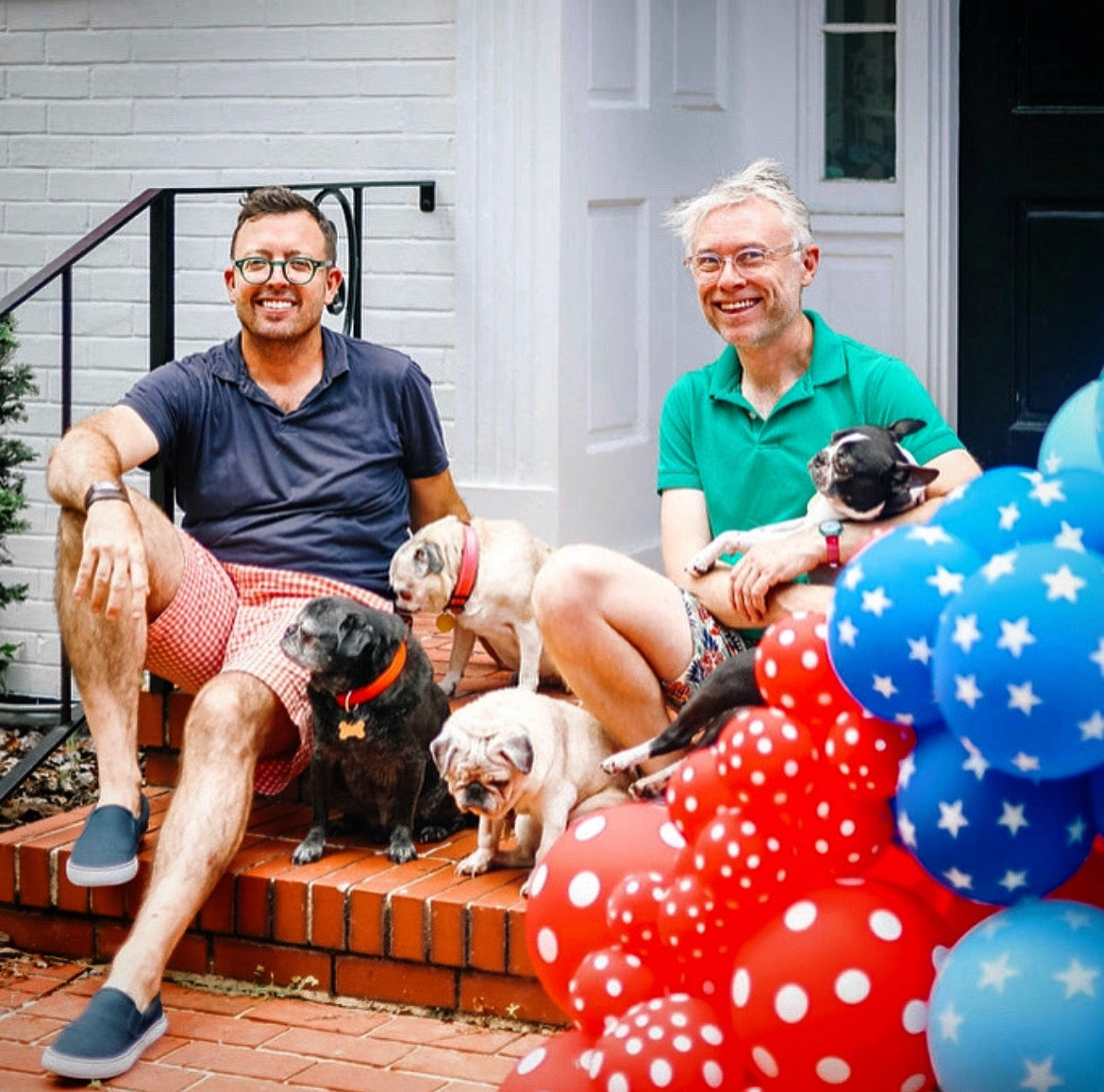 Jason Oliver and John with the pups celebrate July 4th!