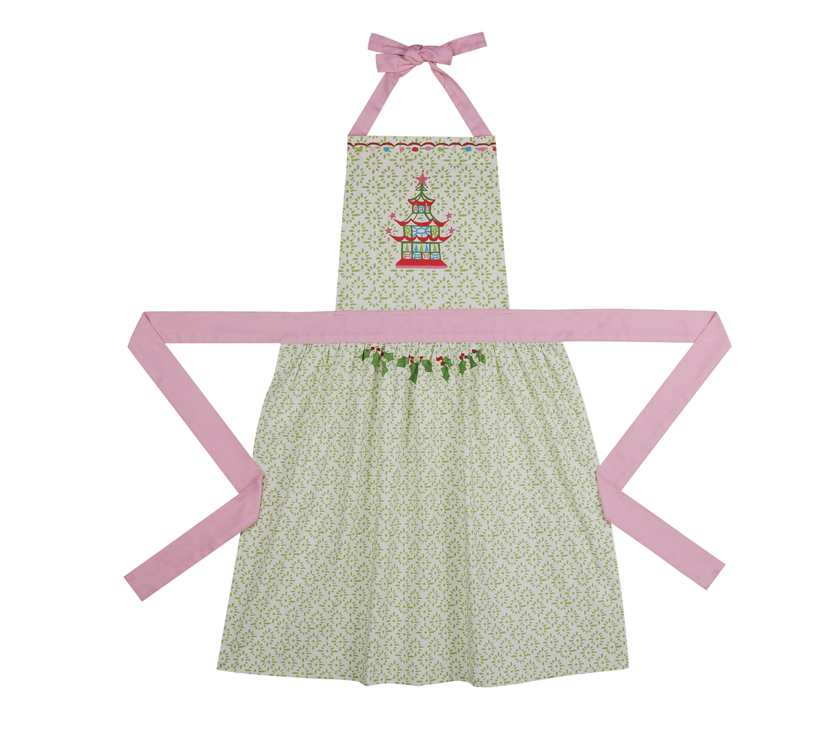 Embroidered Christmas Pagoda Apron