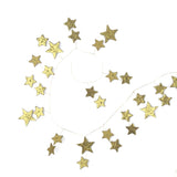 6' Sparkling Stars Christmas Garland - Gold