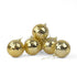 Six Gold mini disco ball ornaments featuring shimmering mirrored tiles, perfect for festive Christmas tree decorating.