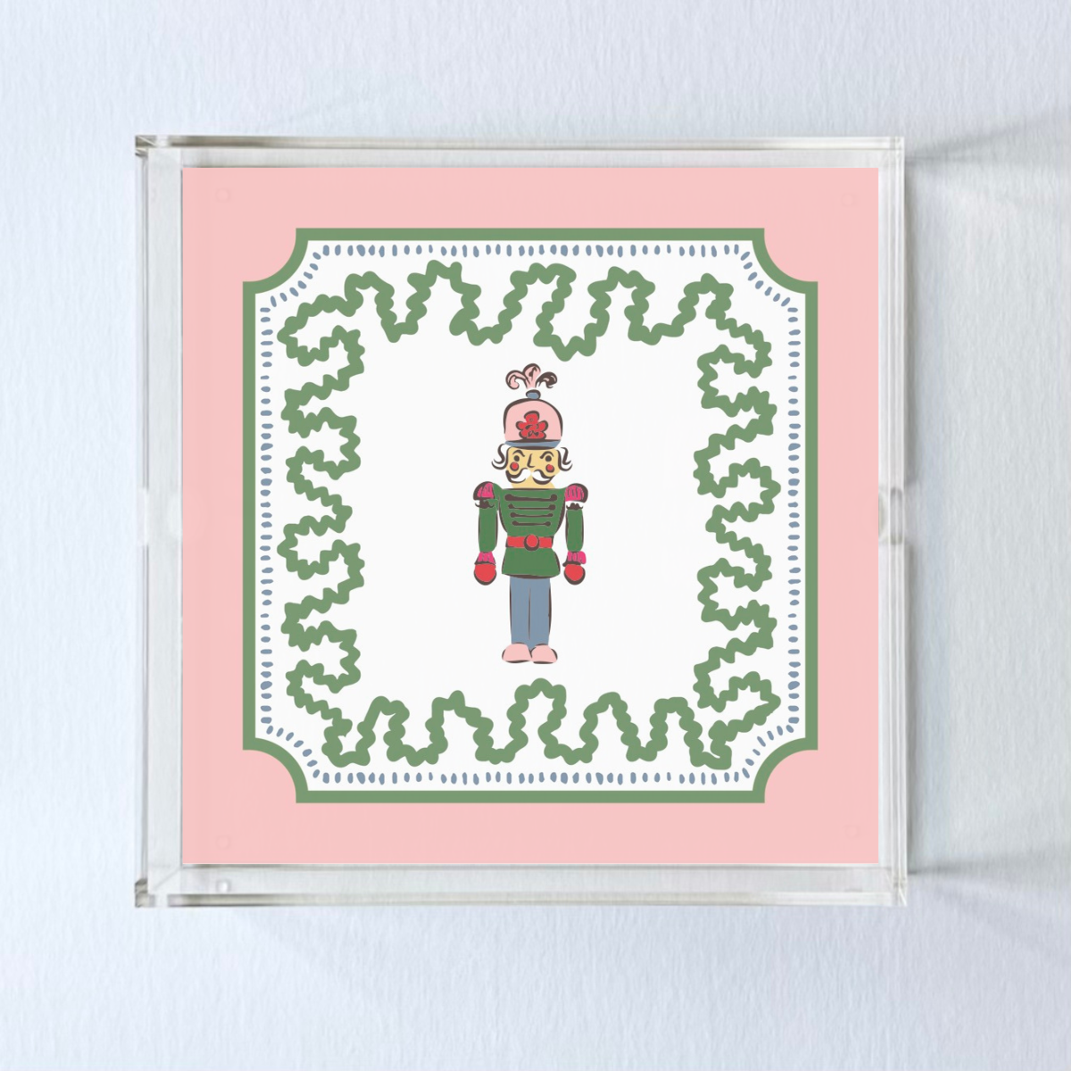 Nutcracker Square Acrylic Tray, 3 Sizes/Colors