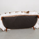 Vintage Brown Velvet Button Tufted Loveseat