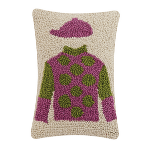 Jockey Hooked-Wool Throw Pillow