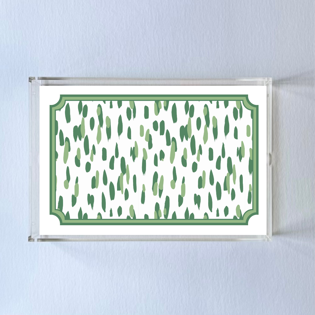 Club House Meadow Green Rectangular Acrylic Tray, 2 Sizes