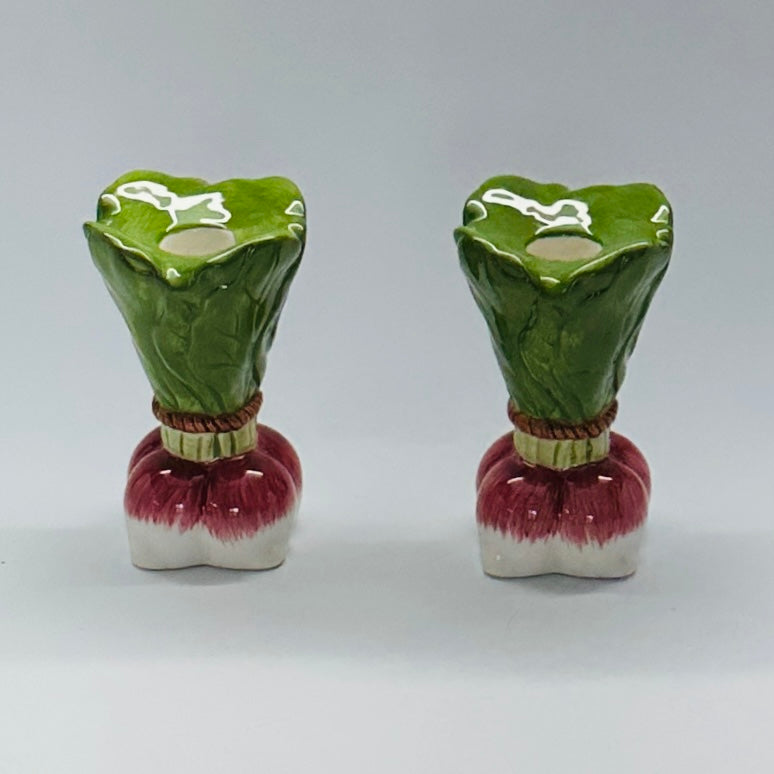 Vintage Radish Candleholders, Pair