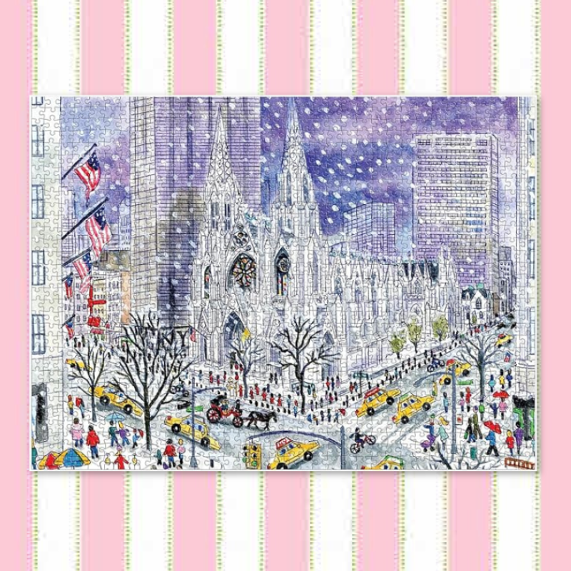 Snowy  St. Patrick's Cathedral Jigsaw Puzzle