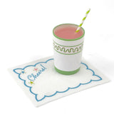 Cheers! Embroidered Linen Cocktail Napkins, Set of 4