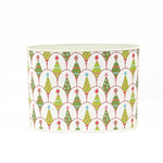 Festive Christmas caddy featuring colorful patterned trees, perfect for holiday storage and seasonal decorating.