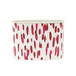 Large Decorative caddy featuring bold red and pink brushstroke patterns with contrasting white backgrounds throughout.