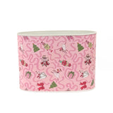 Large Festive pink Christmas caddy featuring nutcrackers, swans, Christmas trees, gifts, and whimsical ribbon patterns.