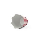 Hand-Painted Striped Scalloped Tole Cachepot - Red and Pink