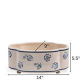 Bonjour Provence Navy Blue/Cream Porcelain Oval Planter