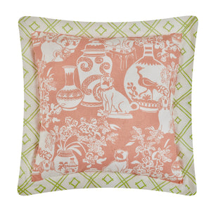 Pink Foo Dogs 18"-Square Throw Pillow