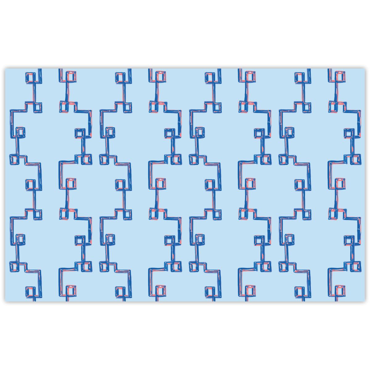 Blue Bamboozled Trellis Paper Placemat, Pad of 20
